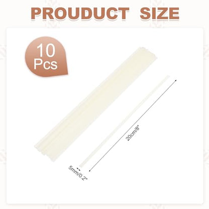 MECCANIXITY 8 Inch Plastic Welding Rods, Double Strand Round Sticks ABS Welding Rods for Plastic Welder Kayak Car Bumper Repair Pack of 10 2.5x5mm, Beige - color: Beige, size: 8 Inch