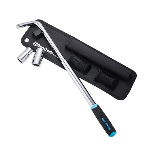 DURATECH Telescoping Lug Wrench | 17/19mm and 21/23mm Sockets, Wheel Wrench, Organizer Pouch Included