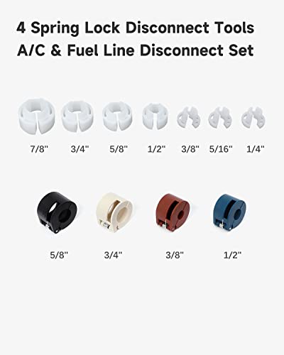 25pc Fuel Line Disconnect Tool Set Master Quick Disconnect Tool Kit for Mechanics Transmission Oil Cooler Line Disconnects Compatible with for Ford Chevy GM More, Red