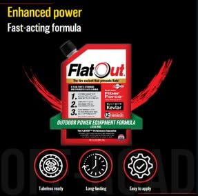 FlatOut Off Road Tire Sealant, Outdoor Power Equipment Formula, Prevents Flat Tires, Fix a Flat Tire, Seals Leaks, Contains Kevlar, 32 Ounce Bag, 2-Pack - size: 2-Pack (64 oz)