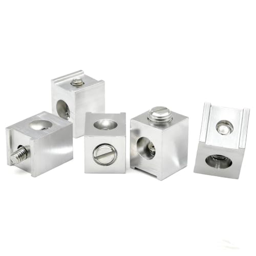 5Pk #4-2/0 Neutral Ground Lug Kit (Silver) | Aluminum ground lugs for breaker panels, ground bars & solar. Corrosion resistant. Screws included for #4-2/0 AWG