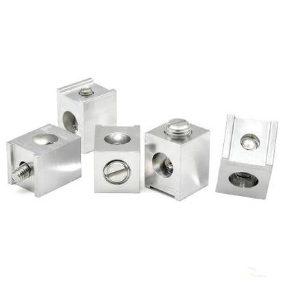 5Pk #4-2/0 Neutral Ground Lug Kit (Silver) | Aluminum ground lugs for breaker panels, ground bars & solar. Corrosion resistant. Screws included for #4-2/0 AWG