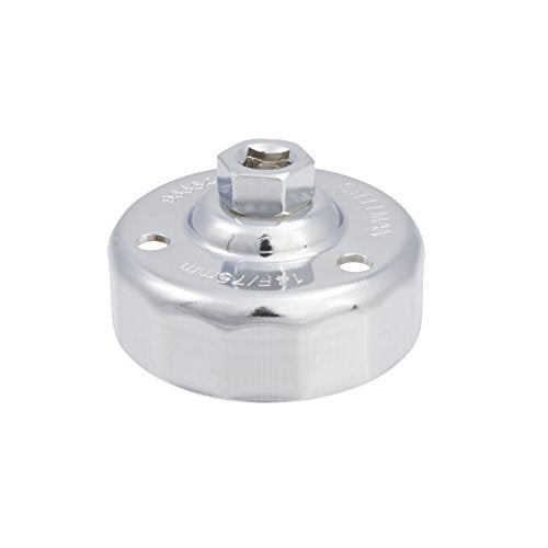 Steelman 75mm x 14 Flute Oil Filter Cap Wrench, 3-8 inch Drive, Low-Profile Design for Confined Space - size: 14 Flute x 75 Millimeter