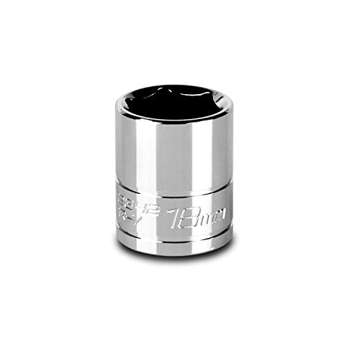 Capri Tools 18 mm Shallow Socket, 3/8-Inch Drive, 6-Point, Metric - size: 18 mm
