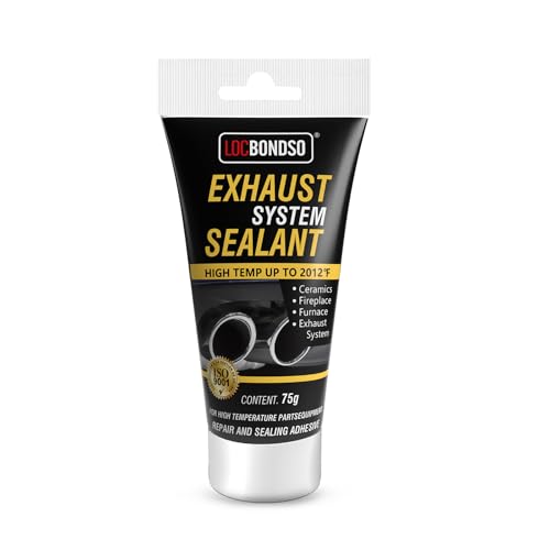 LOCBONDSO Muffler Repair Kit, Heat Resistant Up to 2012°F Exhaust Sealant, Professional Seal for Exhaust Systems, Mufflers, Tailpipes, and Catalytic Converters, 2.6 oz
