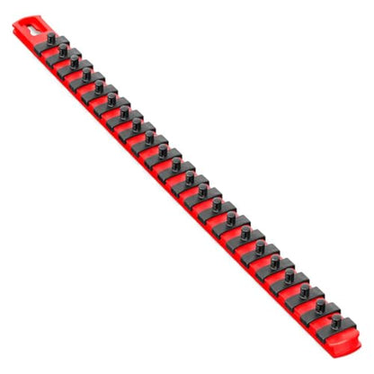 Ernst Manufacturing 18-Inch Magnetic Socket Organizer with 22 1/4-Inch Twist Lock Clips, Red (8400M-Red-1/4) - color: Red, size: 1/4-Inch Twist Clips, style: 18-Inch