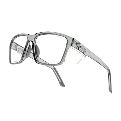 VETRA Z87+ Certified Safety Glasses HD High Contrast UV400 Side Shield Anti-Oil Coating Stylish Eyewear - color: Silver Smoke