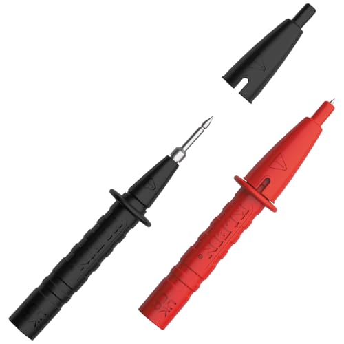 Klein Tools 13737 Replacement Lead Heads for Meter Accessory Kit Cat. No. 69483, Universal Test Lead Tips with Removable Cap, Banana Type Connector for Multimeter and Clamp Meter Testing - size: Replacement Lead Heads