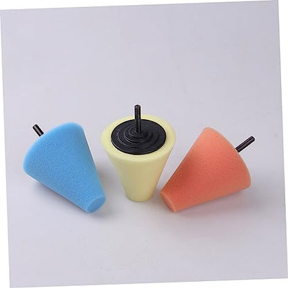 CALLARON 2pcs Cone Shaped Car Buffing Pads Wheel Hub Cleaning Tool Car Polishing Wheel - color: Bluex2pcs, size: 15*6cmx2pcs