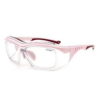 UKNOW Safety Glasses Anti Fog, Eye Protection with Clear UV Protection Lenses & Side Shields, ANSI Z87.1 Protective Eyewear - color: Pink