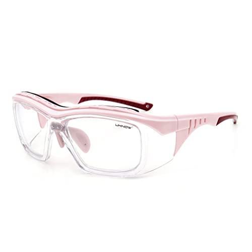 UKNOW Safety Glasses Anti Fog, Eye Protection with Clear UV Protection Lenses & Side Shields, ANSI Z87.1 Protective Eyewear - color: Pink