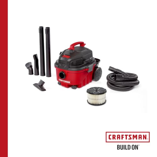 CRAFTSMAN CMXEVBE17040 4 Gallon 5.0 Peak HP Wet Dry Shop Vacuum