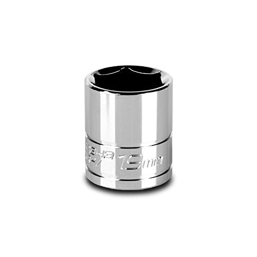 Capri Tools 19 mm Shallow Socket, 3/8-Inch Drive, 6-Point, Metric - size: 19 mm