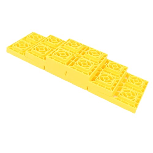 Focket RV Leveling Blocks, 3 Steps Adjustable Heavy Duty HDPE Material Non Slip Surface Trailer Leveling Blocks, Campers with 10pcs Set Carry Bag for Cars Campers RV