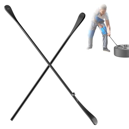 2 Pack 38 Inch & 30 Inch Tire Crowbar Spoon Set, Forged 40Cr Steel Tire Mount & Demount Pry Bars, Heavy Duty Tire Changing Tools for Car Truck SUV Bus Taxi Motorhome - size: 2 Pack 38 "x 30"