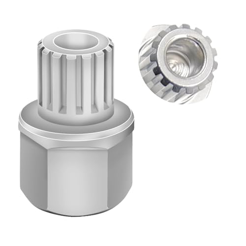 60/15PT Wheel Locking Nut Key Compatible with VW, Audi, Nut Removal | Wheel Lock Nut Socket Adapter, Anti-Theft Screw Remover, Hand Repair Tool, Tyre Fitting, garage - color: 60/15PT
