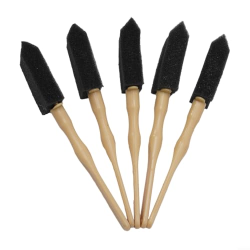 5 Piece Auto AC Vent Sponge Brush Kit Soft Bristle Detailing Set for Car Grille Dashboard Console Interior Gap Cleaning Black