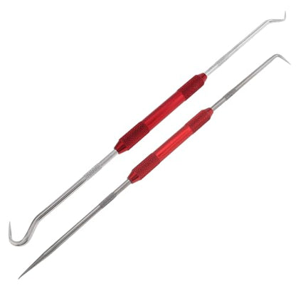 2PCS Hook and Pick Set Puller, Remover Rolling Flower Handle Multi Angle Hook Pick Tool Set for Remove the Small Fuse, Gasket, Spring, O Ring