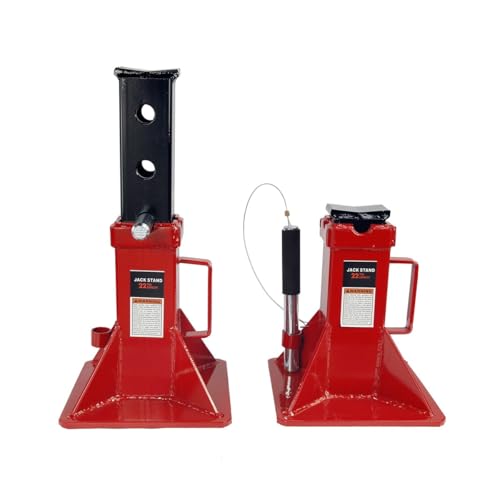 Stark USA 22-Ton Automotive Jack Stands for Garages, Repair Shops, and DIY, Pin Style, V-Shaped Saddle, 44,000 LBS Adjustable Height, 4-Pieces Set