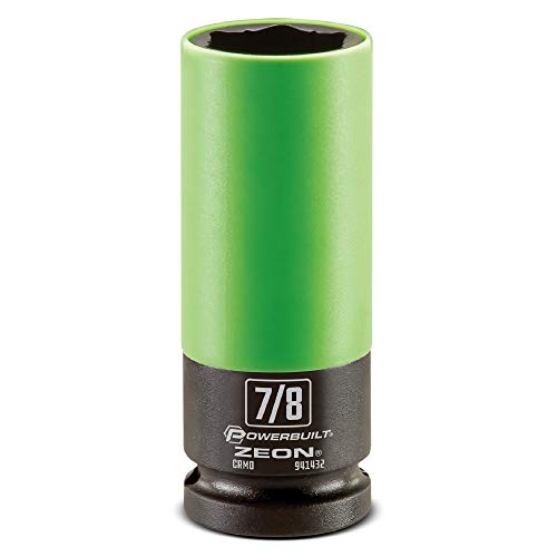 Powerbuilt 7/8 in. Zeon Lug Nut Socket Set for Damaged Lug Nuts - 941432M , Green - size: 22.2 mm