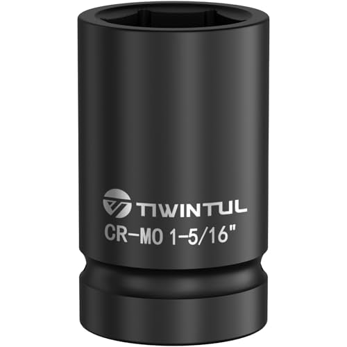 1-5/16" Impact Socket 1" Drive, 6 Point Design for Truck & Trailer | CR-MO Axle Nut Socket, ANSI Certified, Heavy Duty Socket 1 Inch Drive for Industrial & Fleet Maintenance - size: 1-5/16"(1 PCS)