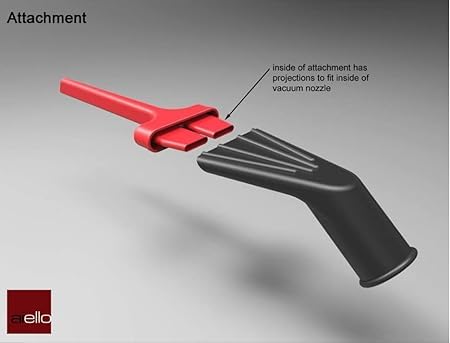 Vacuum Detail Attachment Tool | All-in-One Deepcleaning Crevice Cleaner/ Ice Scraper | The Best Car Accessories & Essentials | Wet & Dry Car Detailing Kit | Truck, Auto, & RV Cleaning Supplies (Red) - color: Red