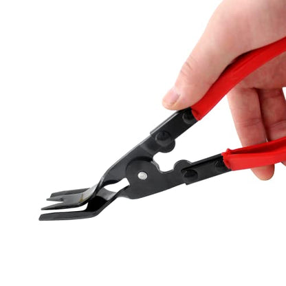 Universal Trim Clip Pliers Removal Tool Red Panel Clip Removal Pliers, Carbon Steel Automotive Push Pin Pliers for Car Door Panel