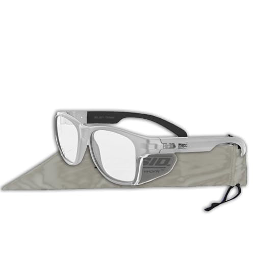 MAGID Y50 Safety Glasses for Construction | White Frame — 1 Pair, Clear Lens | Side Shields, ANSI Z87.1+, Anti-Fog, Scratch-Resistant, 99.9% UV Protection, Polycarbonate Lens - color: Clear Lens | White Frame, size: 1 Pair