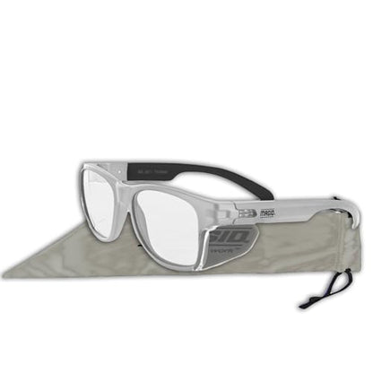 MAGID Y50 Safety Glasses for Construction | White Frame — 2 Pairs, Clear Lens | Side Shields, ANSI Z87.1+, Anti-Fog, Scratch-Resistant, 99.9% UV Protection, Polycarbonate Lens - color: Clear Lens | White Frame, size: 2 Pairs