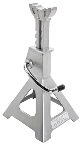 JEGS Aluminum Jack Stands | 3-Ton Capacity | Lightweight | Adjustable Height From 11 1/2 to 16 1/2 Inches | 1 Pair Per Package | Aluminum Jack Stands for lightweight alternative to steel jack stands; aluminum and steel construction