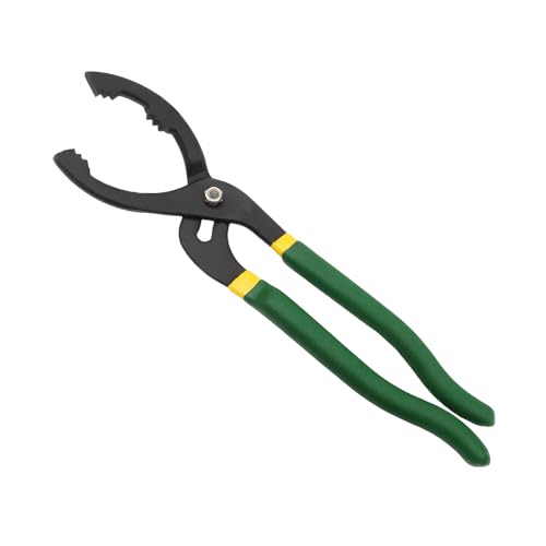 12" Adjustable Oil Filter Pliers, Auto Oil Filter Wrench Removal Tool with Non-Slip Handles, Heavy Duty Oil Change Tool Pliers for Engine Filters Conduit Fittings, Car Accessories (Green) - color: Green