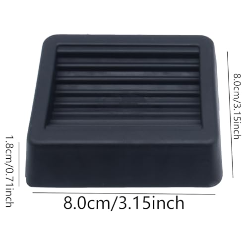 FDXGYH 4 PCS Furniture Wheel Stop Rubber Chair Caster Anti Slip Pads Black Bed Frame Wheel Stoppers Suitable for Rolling Furniture (80 mm) - size: for 8 cm dia wheels