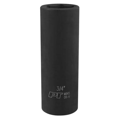 Performance Tool M845 1/2 Drive Impact Socket, 3/4-Inch Drive, 6-Point, Deep, Chrome Vanadium Steel Construction for Heavy-Duty Jobs - size: 3/4", style: Deep Wall Impact