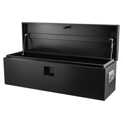 Industrial Steel Truck Tool Box w/Gas-Shock Lid, Pry-Resistant Security & Weatherproofing Toolbox Organizer Chest Fits Pickup, Truck Bed, RV, Trailer - color: Black, size: 15X15X30 inch