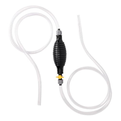 Manual Gasoline Siphon Pump Fuel Transfer Hose with Metal Clip Multifunctional Liquid Suction Pump for Petrol Oil Water Aquarium & Fuel Transfer - color: Upgraded 1m