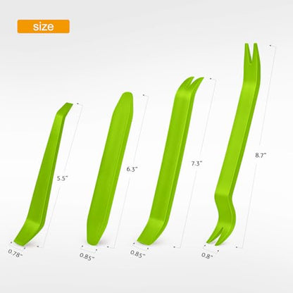 GOOACC Auto Trim Removal Tool Kit No-Scratch Tool Kit for Car Audio Dash Window Molding-4PCS (Green) - color: Green, size: 4PCS Trim Removal Tool