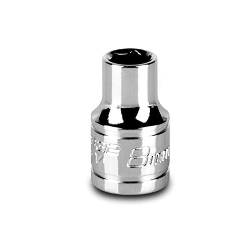 Capri Tools 8 mm Shallow Socket, 3/8-Inch Drive, 6-Point, Metric - size: 8 mm