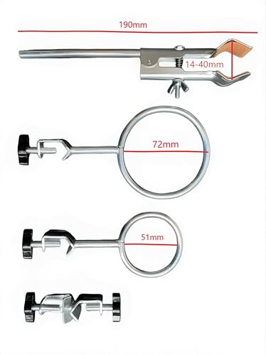 EBT2 1000ml Glass Separatory Funnel Set, PTFE Stopcock with Casting Iron Support Stand, Clamp and PP Holder