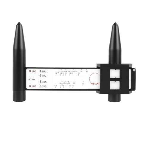 Zpana Car Wheel PCD Gauge, Vehicle Rim Bolt Pattern Measuring Tool, Automotive Lug PCD Ruler Accessories for 4 5 6 8 Holes Sliding Caliper, Universal for SUV, Sedan, Truck