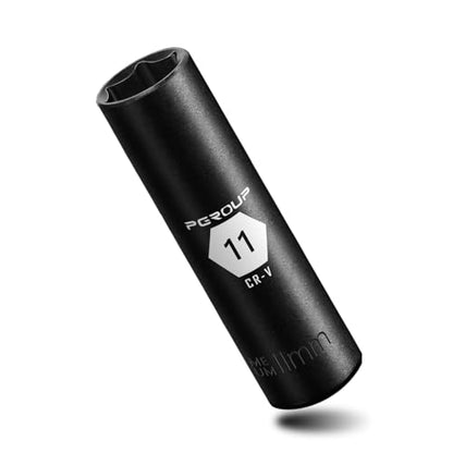 3/8” Drive Deep Impact Socket, Metric(11mm socket), 6-Point, Cr-V Steel With Black Manganese Phosphate Coating - size: 11 mm