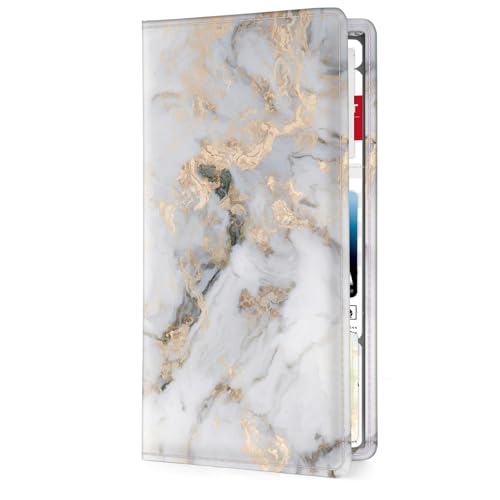 Car Registration and Insurance Holder，Colour Patterns Men Women Car License Document Registration and Insurance Card Holder - color: Grey Marble
