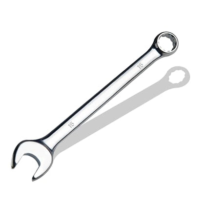 15mm Metric Combination Wrench, CR-V Steel with Mirror Polish, 12-Point Design, 15-Degree Offset, Perfect for Auto Repair, Household, Car & Truck Emergency - size: 15mm