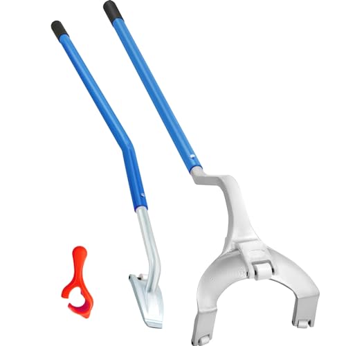 VEVOR Tire Mount Demount Tool 22.5" to 24.5" Tire Changer Steel Bead Breaker Extra Bead Holder Tubeless Truck Manual Tire Changing Tools for Car Repairing(Blue) - color: Blue