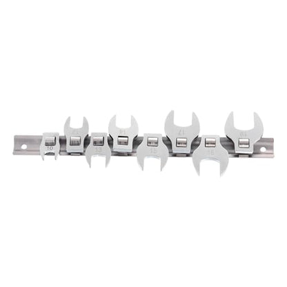 HARFINGTON 8pcs Drive Crowfoot Wrench Set 3/8" Crowfoot Flare Nut Wrench Set 10mm - 19mm Drive Metric Crowfoot Wrench with Clip-on Organizer for Mechanics Automotive Repair Work