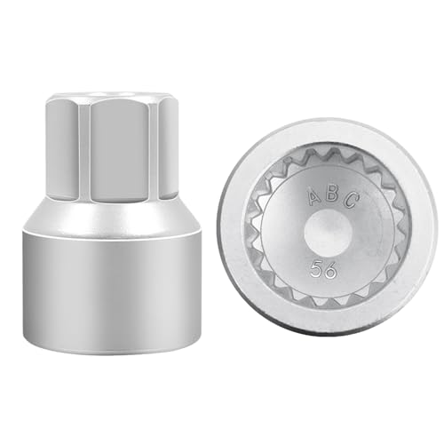 ABC-56 20Pt Outer Ring 4mm Wheel Locking Nut Key for Porsche VW | Wheel Lock Nut Socket Adapter, Anti-Theft Lug Nut Removal Tool, Anti-Theft Screw Remover, Repair Tool, Tyre Fitting, garage - color: ABC-56 Outer ring thickness: 4mm