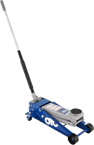 OTC LDJ35 3.5 Ton Capacity Service Jack - Features a Dual-Stage Hydraulic Unit that Reaches Maximum Height in Only 7 Pumps, Extra Wide 5.2" to 21.9" Lifting Range, 78.5" Reach, and 6" Diameter Saddle