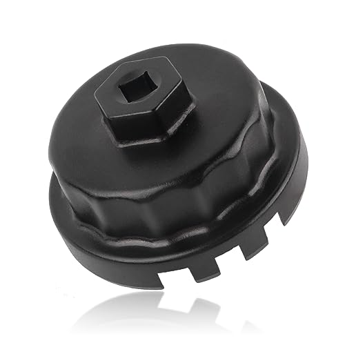 Salior 64mm Oil Filter Wrench,Aluminum Alloy Quickly Oil Filter Removal Tool Compatible with Lexus Toyota Tundra RAV4 Sienna 2.5L to 5.7L Engines Oil Filter Socket (Black)
