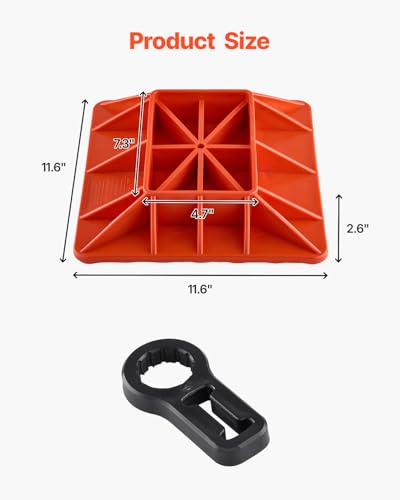VEVOR High Lift Jack Base and Handle Keeper, 11.6" x 11.6" Off Road Jack Stand Base with 7000 Pound Capacity, Heavy-Duty Farm Jacks Support Stand for Most Jacks with 7.3" x 4.7" Base, Red