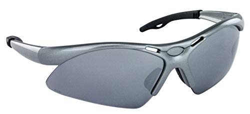 SAS Safety 540-0103 Diamondback Eyewear with Polybag, High-Impact Polycarbonate Lens; Smoke Mirror Lens/Silver Frame