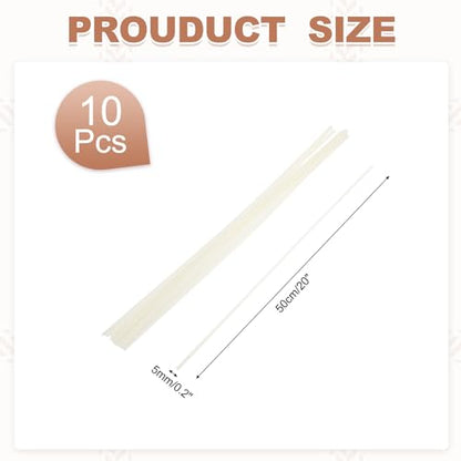 MECCANIXITY 20 Inch Plastic Welding Rods, Double Strand Round Sticks ABS Welding Rods for Plastic Welder Kayak Car Bumper Repair Pack of 10 2.5x5mm, Beige - color: Beige, size: 20 Inch